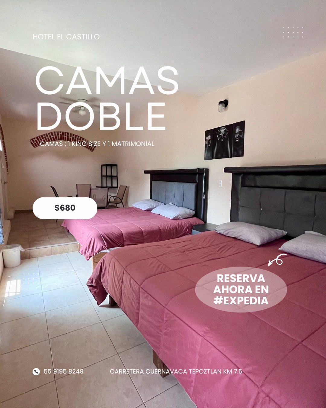 Habitación doble Hotel El Castillo
